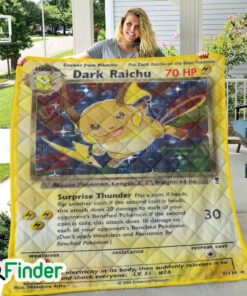 Dark Raichu Pokemon Trading Card Quilt Blanket 1