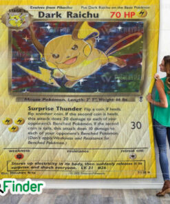 Dark Raichu Pokemon Trading Card Quilt Blanket