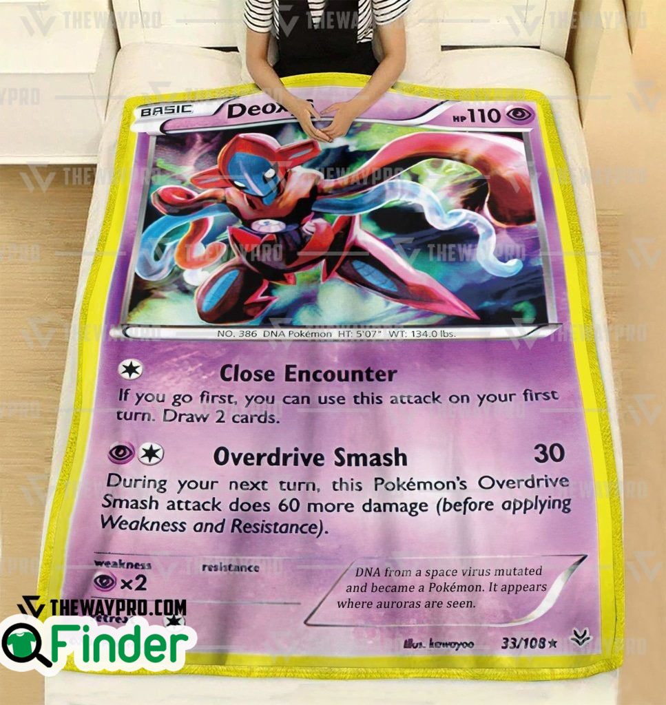 Deoxys Pokemon Trading Card Fleece Blanket 1 Deoxys Pokemon Trading Card Fleece Blanket 1