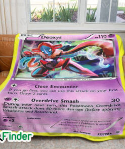 Deoxys Pokemon Trading Card Fleece Blanket 2