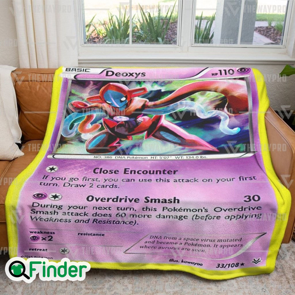 Deoxys Pokemon Trading Card Fleece Blanket 2 Deoxys Pokemon Trading Card Fleece Blanket 2