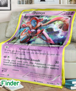 Deoxys Pokemon Trading Card Fleece Blanket