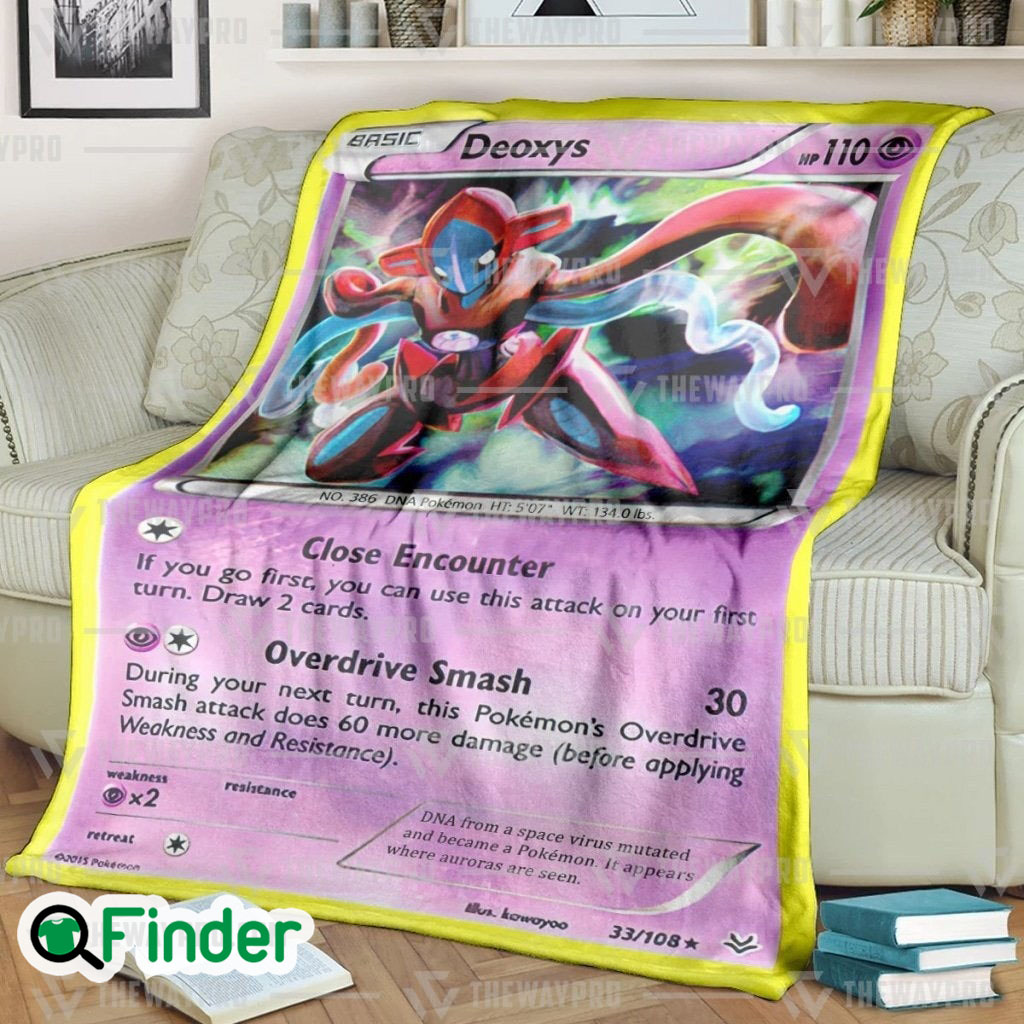 Deoxys Pokemon Trading Card Fleece Blanket Deoxys Pokemon Trading Card Fleece Blanket