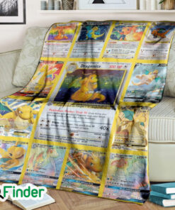 Dragonite Pokemon Trading Card Fleece Blanket