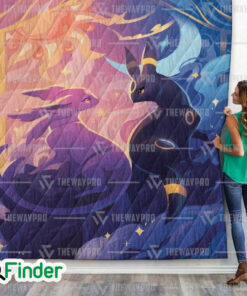 Espeon Umbreon Pokemon Custom Quilt Blanket