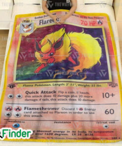 Flareon Pokemon Trading Card Fleece Blanket 1
