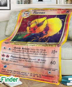 Flareon Pokemon Trading Card Fleece Blanket