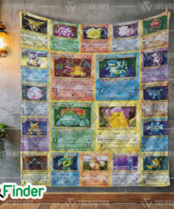 Gen 1 Pokemon Trading Card Quilt Blanket 1