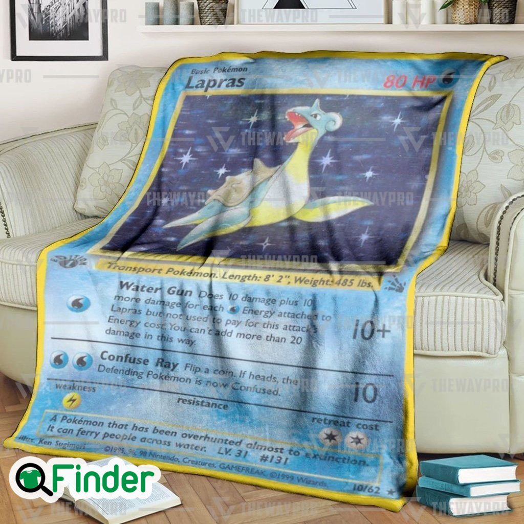 Lapras Holo 1st Edition Pokemon Trading Card Fleece Blanket Lapras Holo 1st Edition Pokemon Trading Card Fleece Blanket