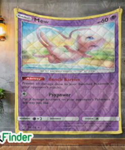Mew Pokemon Trading Card Quilt Blanket 1