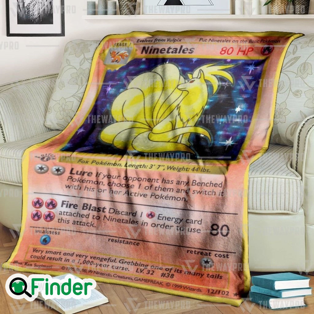 Ninetales Holo 1st Edition Pokemon Trading Card Fleece Blanket Ninetales Holo 1st Edition Pokemon Trading Card Fleece Blanket