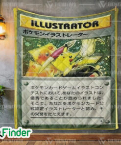 Pikachu Pokemon ILLUSTRATOR Card Quilt Blanket 1