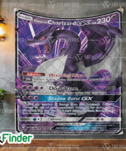 Shadow Charizard GX Pokemon Trading Card Quilt Blanket 1