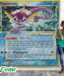 Shiny Vaporeon Pokemon Trading Card Quilt Blanket