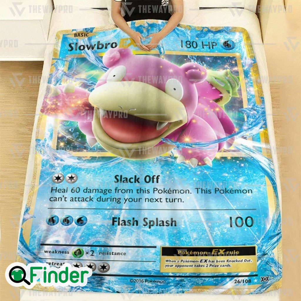 Slowbro EX Pokemon Trading Card Fleece Blanket 1 Slowbro EX Pokemon Trading Card Fleece Blanket 1