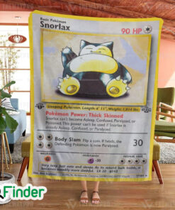 Snorlax Sleeping Pokemon Trading Card Fleece Blanket 1