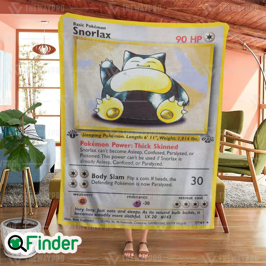 Snorlax Sleeping Pokemon Trading Card Fleece Blanket 1 Snorlax Sleeping Pokemon Trading Card Fleece Blanket 1
