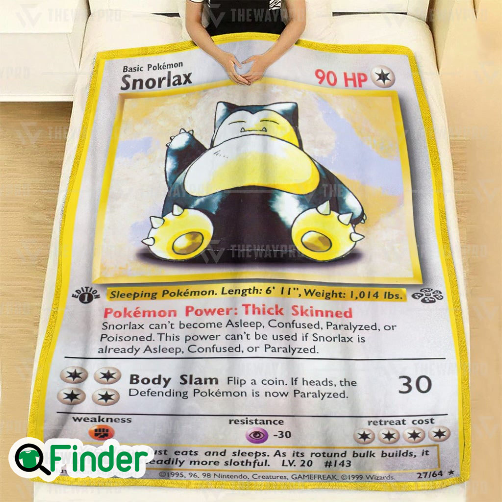Snorlax Sleeping Pokemon Trading Card Fleece Blanket 2 Snorlax Sleeping Pokemon Trading Card Fleece Blanket 2