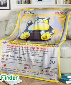 Snorlax Sleeping Pokemon Trading Card Fleece Blanket