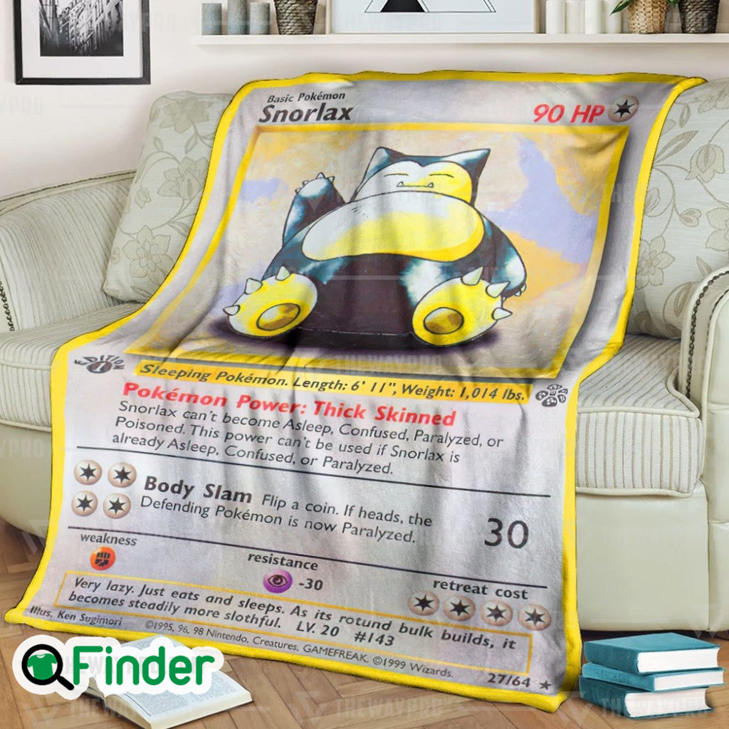 Snorlax Sleeping Pokemon Trading Card Fleece Blanket Snorlax Sleeping Pokemon Trading Card Fleece Blanket