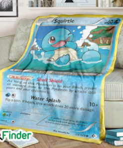 Squirtle Pokemon Trading Card Fleece Blanket