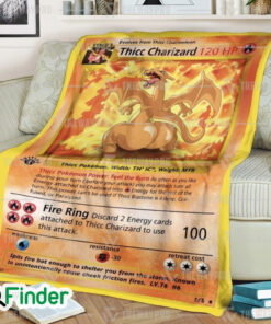Thicc Charizard Pokemon Trading Card Fleece Blanket