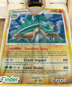 Torterra Pokemon Trading Card Fleece Blanket 1