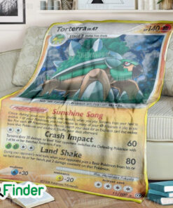Torterra Pokemon Trading Card Fleece Blanket