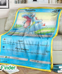 Totodile Pokemon Trading Card Fleece Blanket