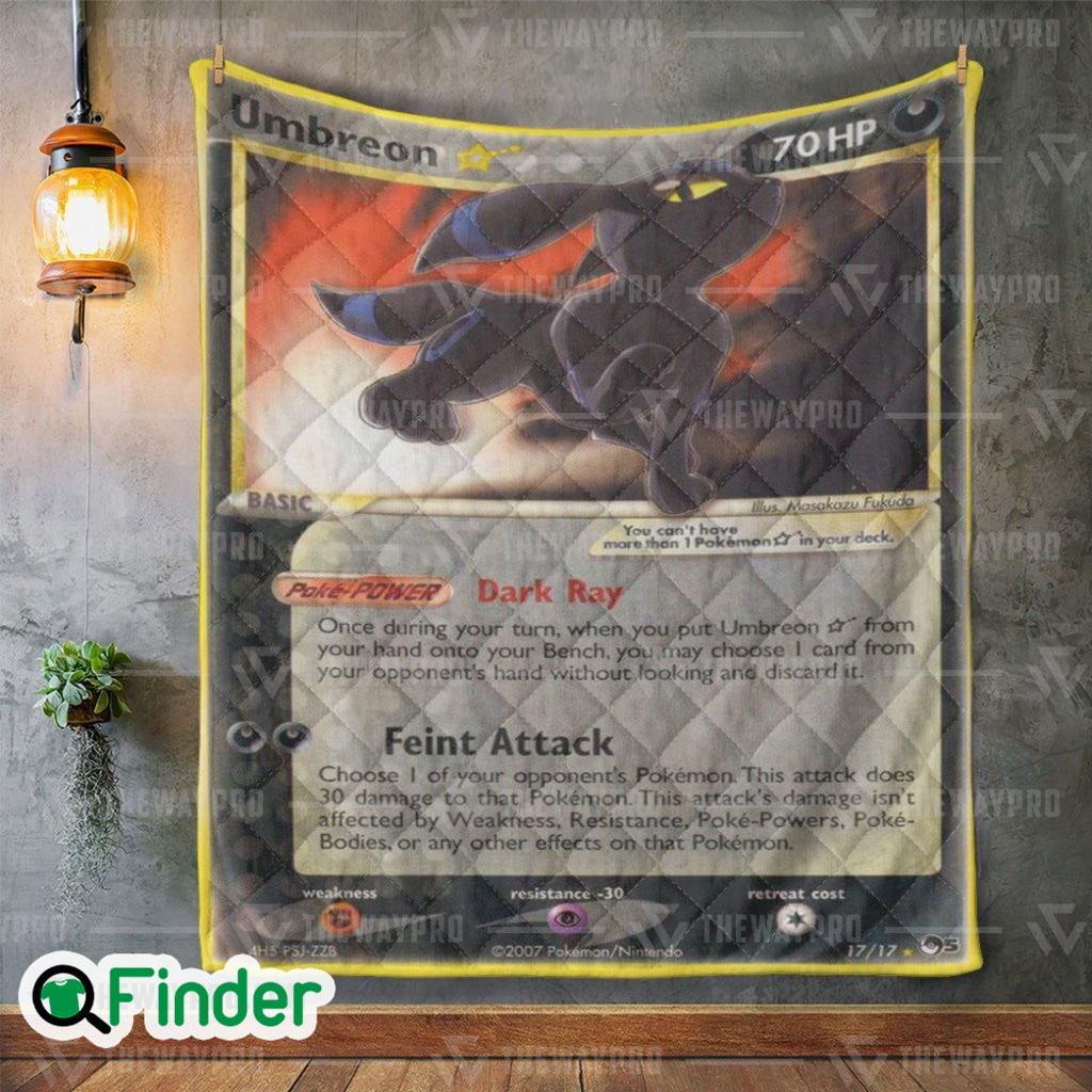 Umbreon Shiny Pokemon Trading Card Quilt Blanket 1 Umbreon Shiny Pokemon Trading Card Quilt Blanket 1