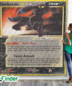 Umbreon Shiny Pokemon Trading Card Quilt Blanket