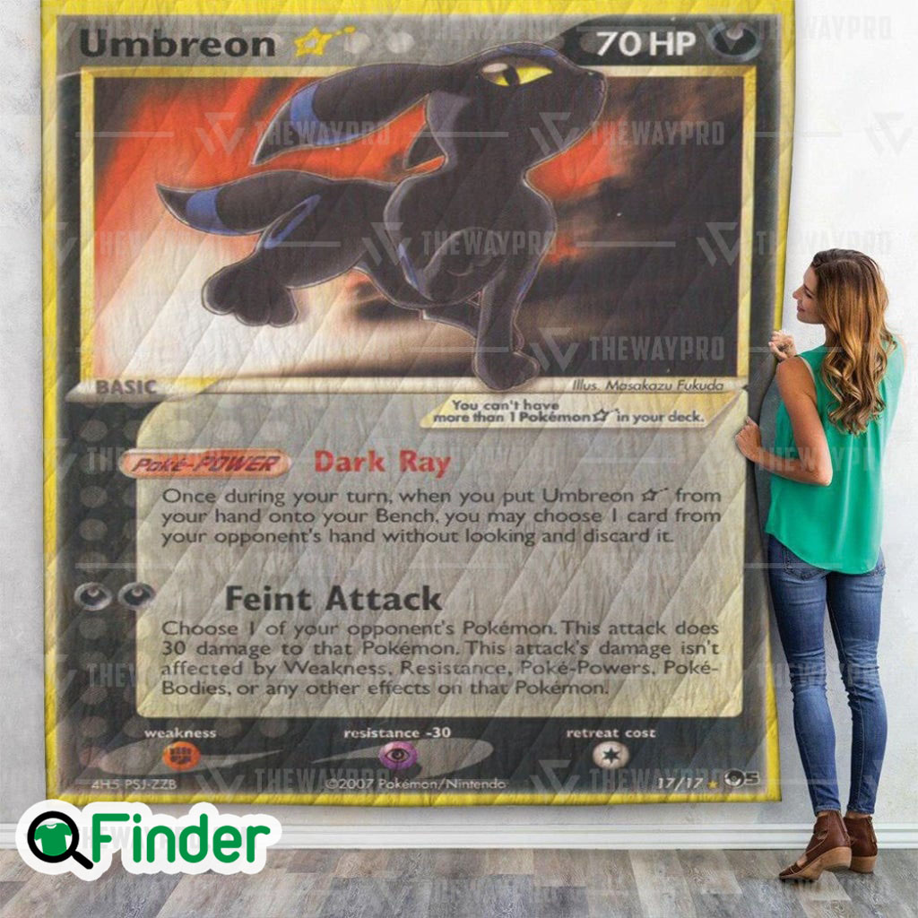 Umbreon Shiny Pokemon Trading Card Quilt Blanket Umbreon Shiny Pokemon Trading Card Quilt Blanket