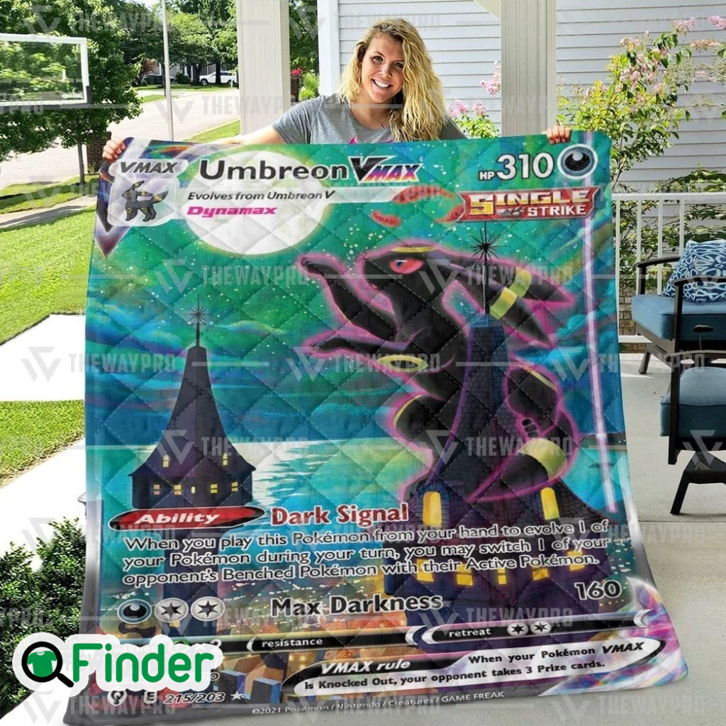Umbreon Vmax Pokemon Trading Card Quilt Blanket 1 Umbreon Vmax Pokemon Trading Card Quilt Blanket 1