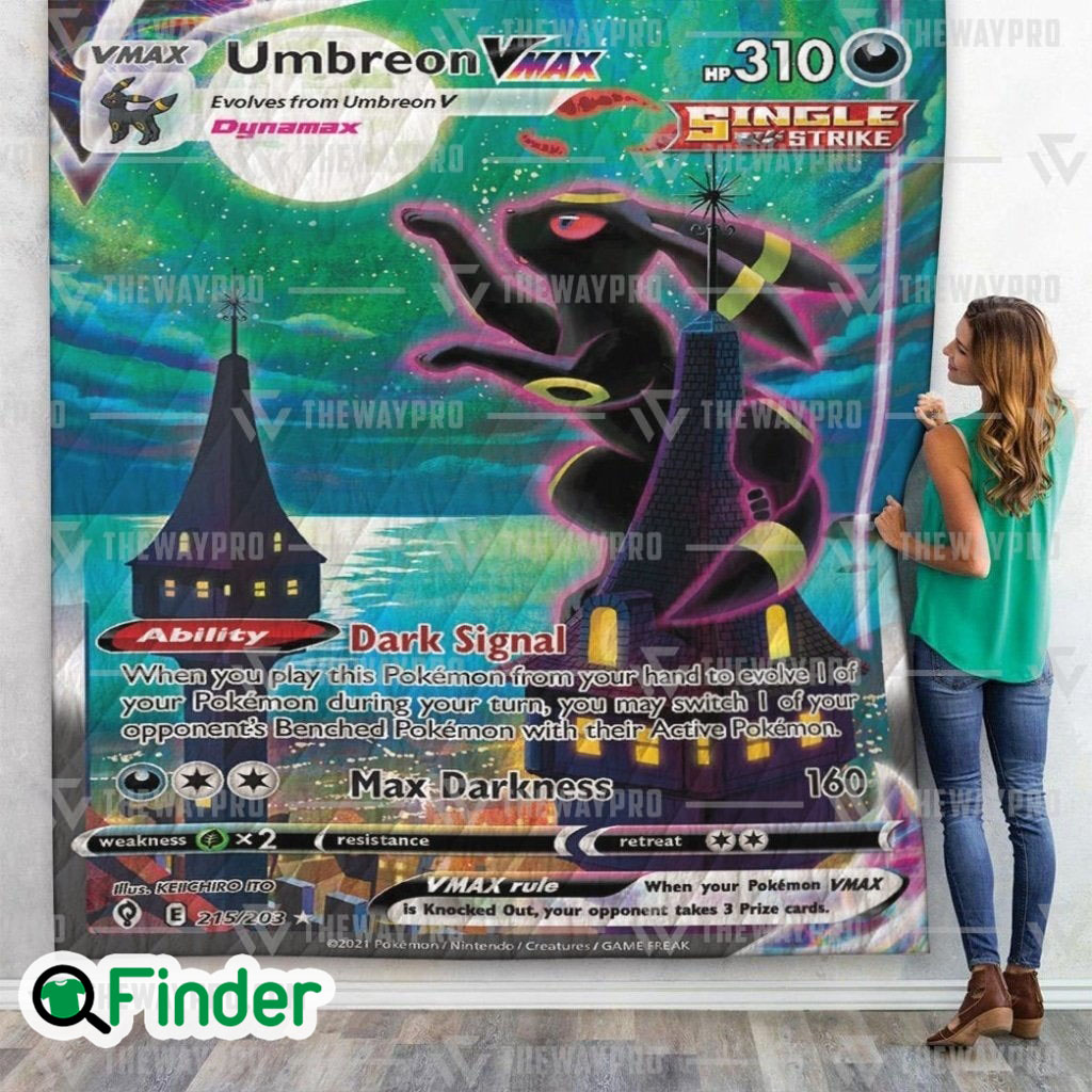 Umbreon Vmax Pokemon Trading Card Quilt Blanket Umbreon Vmax Pokemon Trading Card Quilt Blanket