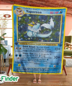 Vaporeon Pokemon Trading Card Fleece Blanket 1