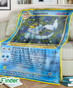 Vaporeon Pokemon Trading Card Fleece Blanket