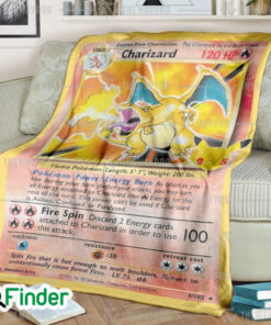 Charizard Holo Rare Pokemon Trading Card Game Fleece Blanket