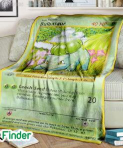 Bulbasaur Pokemon Trading Cards Fleece Blanket