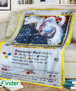 Lugia Pokemon Trading Card Fleece Blanket