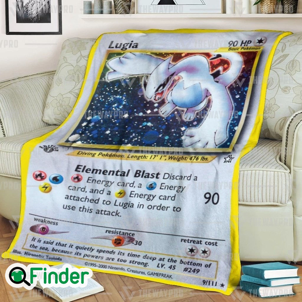 Lugia Pokemon Trading Card Fleece Blanket Lugia Pokemon Trading Card Fleece Blanket