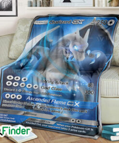 Shadow Light Charizard GX Pokemon Card Fleece Blanket