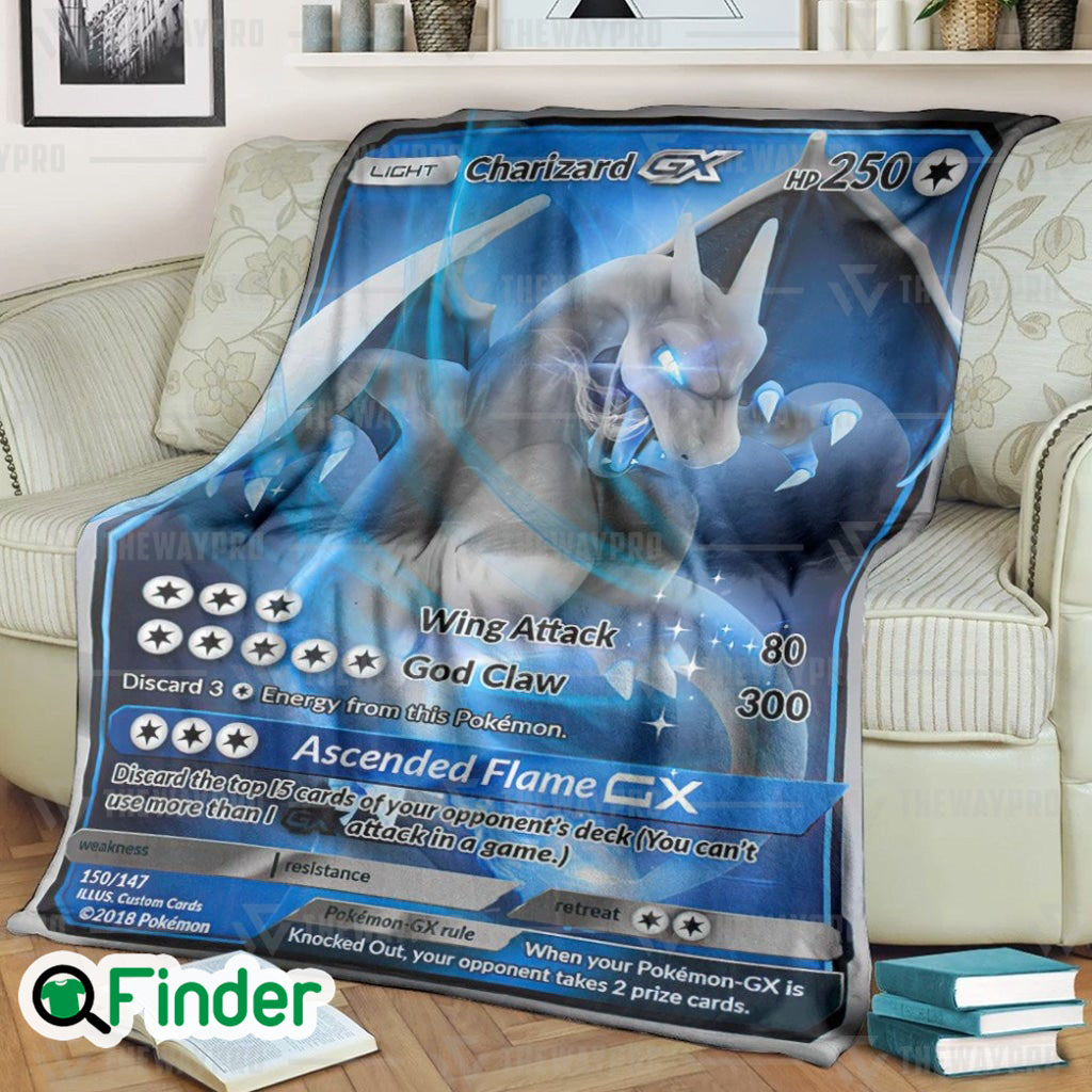 Shadow Light Charizard GX Pokemon Card Fleece Blanket Shadow Light Charizard GX Pokemon Card Fleece Blanket