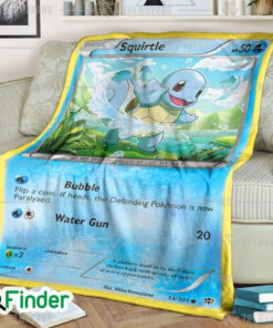 Squirtle Pokemon Trading Card Fleece Blanket