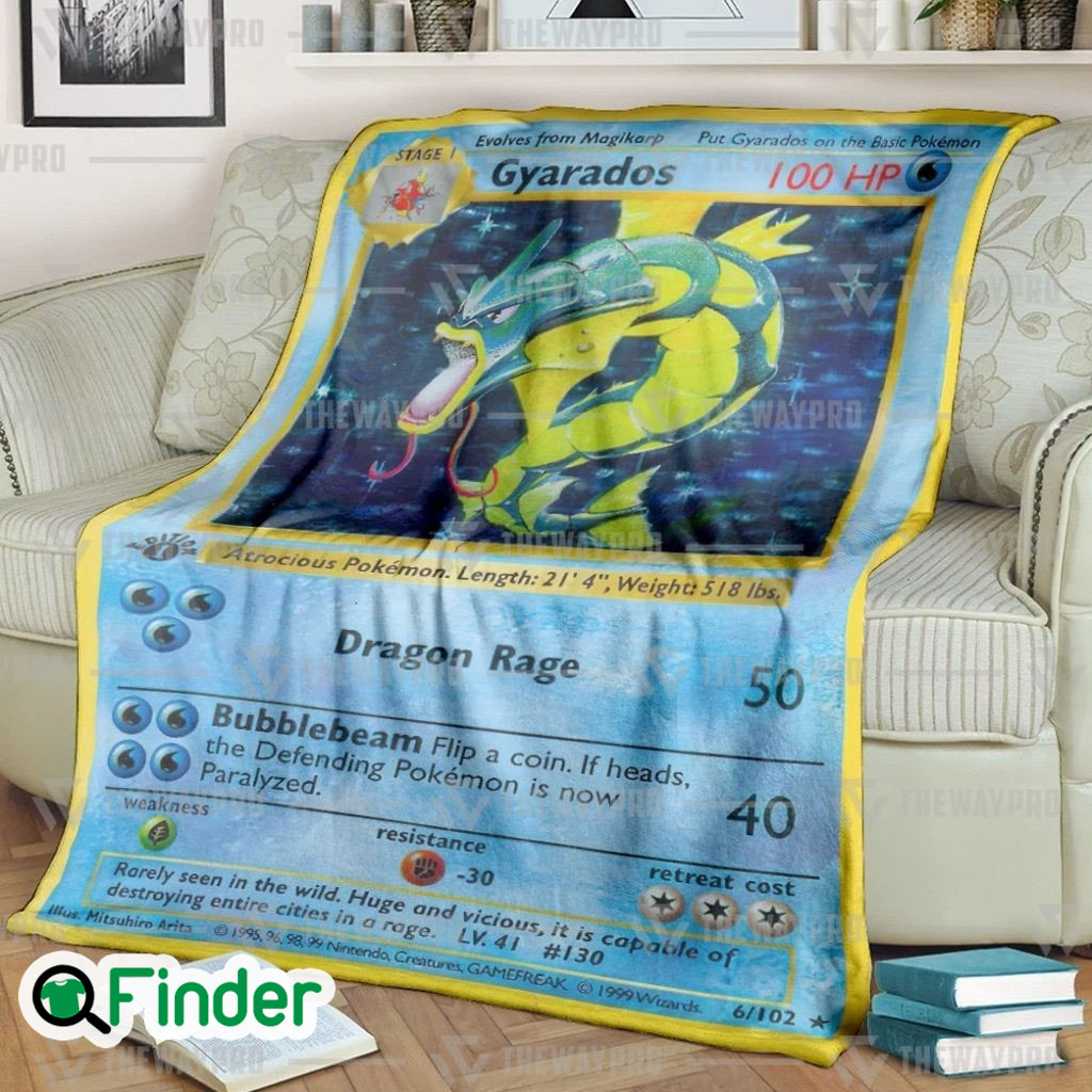 Gyarados Pokemon Trading Card Fleece Blanket Gyarados Pokemon Trading Card Fleece Blanket