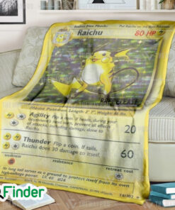 Raichu Pokemon Trading Card Fleece Blanket