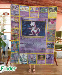 Mewtwo Pokemon Trading Cards Fleece Blanket