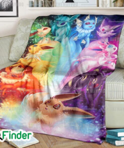 Eevee Evolutions Rainbow Custom Fleece Blanket