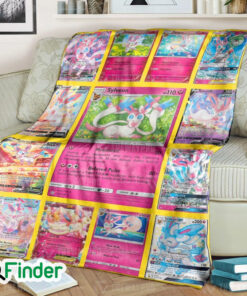 Sylveon Pokemon Trading Cards Fleece Blanket