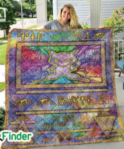 Ancient Mew Holo Pokemon Trading Card Quilt Blanket