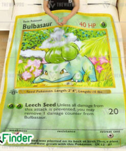 Bulbasaur Pokemon Trading Cards Fleece Blanket